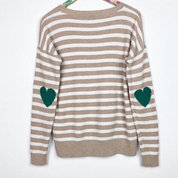 Madewell Tops - Madewell Wallace Waffle Knit Striped Heart Sleeve